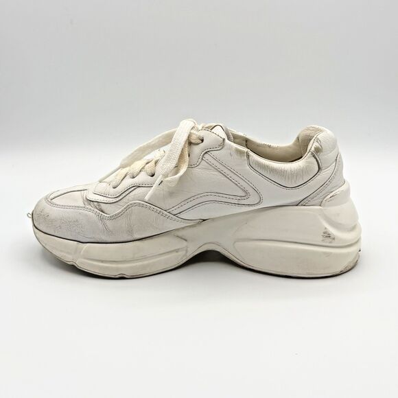 Gucci Mystic Cat Low Top White Leather Sneakers Rhyton Sz EU 35 5 - Picture 5 of 11